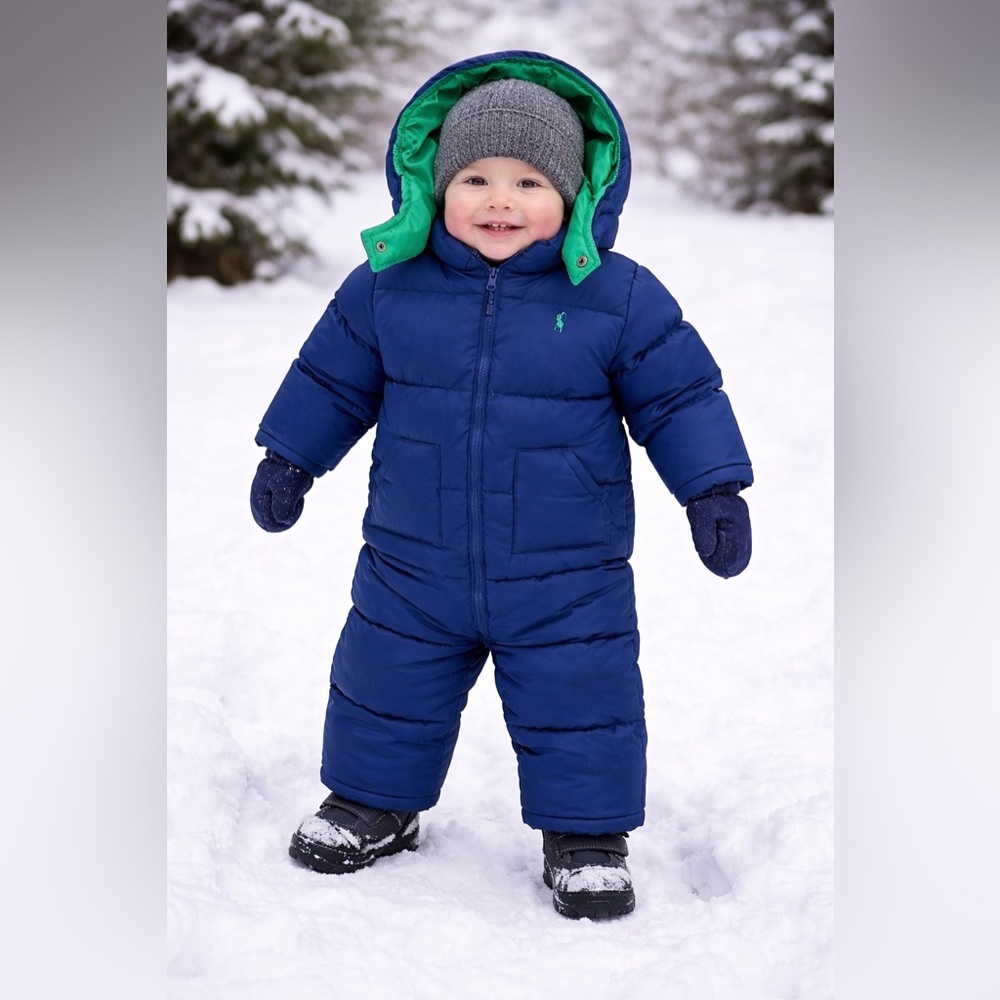 Polo Ralph Lauren Down Snowsuit Puffer Toddler Jacket Size 18 Months